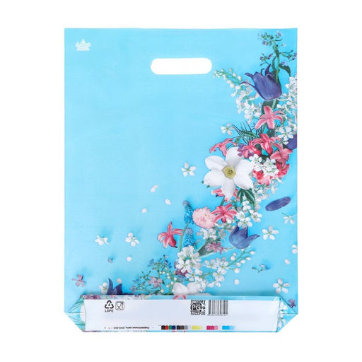 Цена за 50 шт. Пакет подарочный «Очаровательные цветы», полиэтиленовый с вырубной ручкой, 31×40 см, 60 мкм