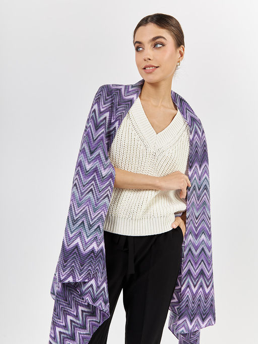 Большой, мягкий, тонкий и очень нежный двусторонний палантин с рисунком - Tantino фото 3