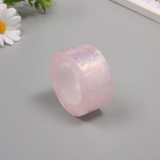 Клейкая нано-лента декоративная силикон «Сияние. Розовый», 3 см, дл. 3 м, 6.8×6.8×3 см