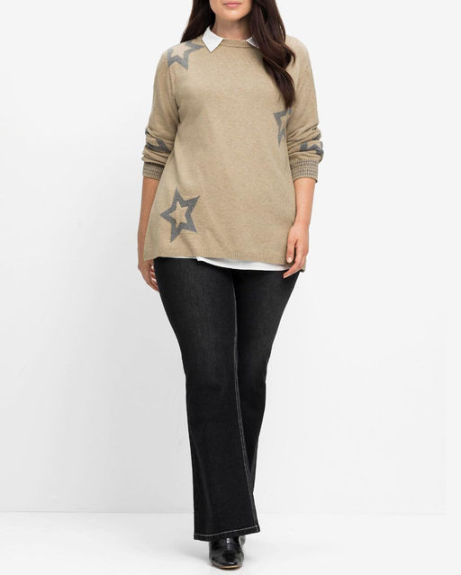 Пуловер, бежевый - Sheego фото 5