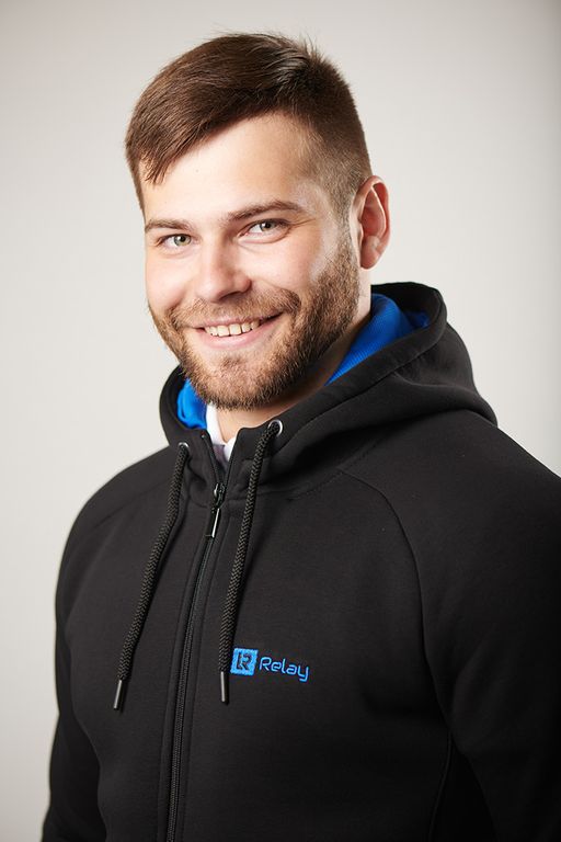 Толстовка М-1455: Футер 3-х ниточный Чёрный / Электрик - Relay фото 3