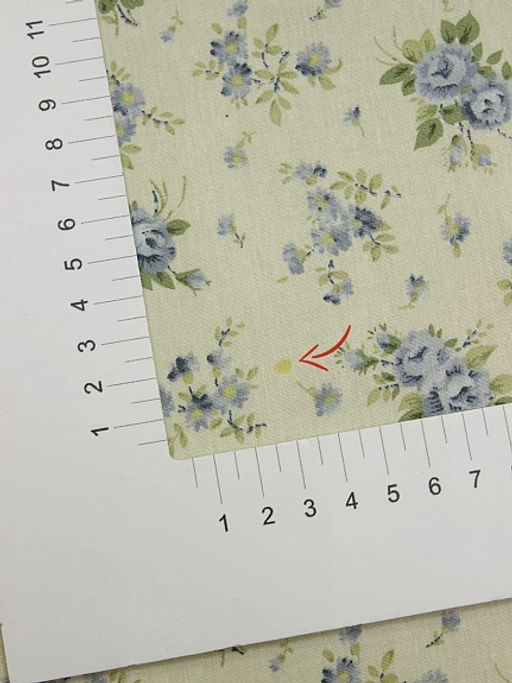 Импорт. хлопок Голубые букетики роз цв.голубой/бежево-оливковый, СОРТ2, ш.1.45м, хлопок-100% - Купава фото 7