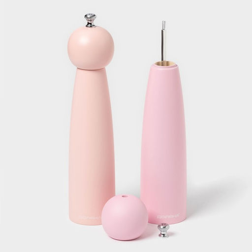 Набор мельниц для специй Доляна Облако, 2 шт., 27 см, розовый  фото 5