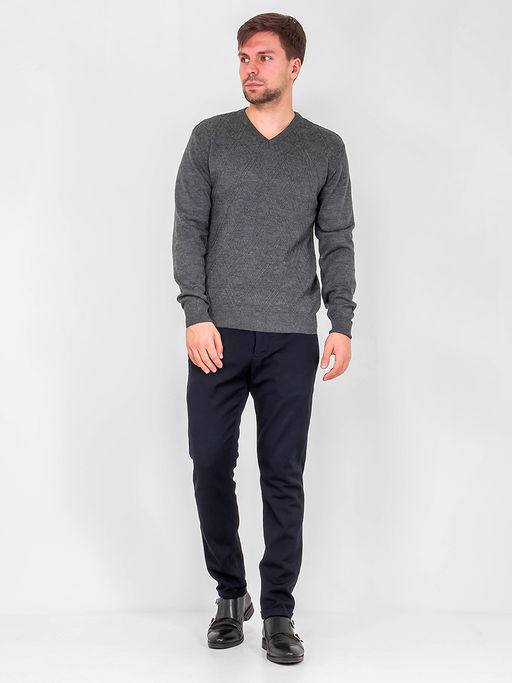 Джемпер мужской CASINO c124-ромб D4 (антрацит) - Greg фото 4