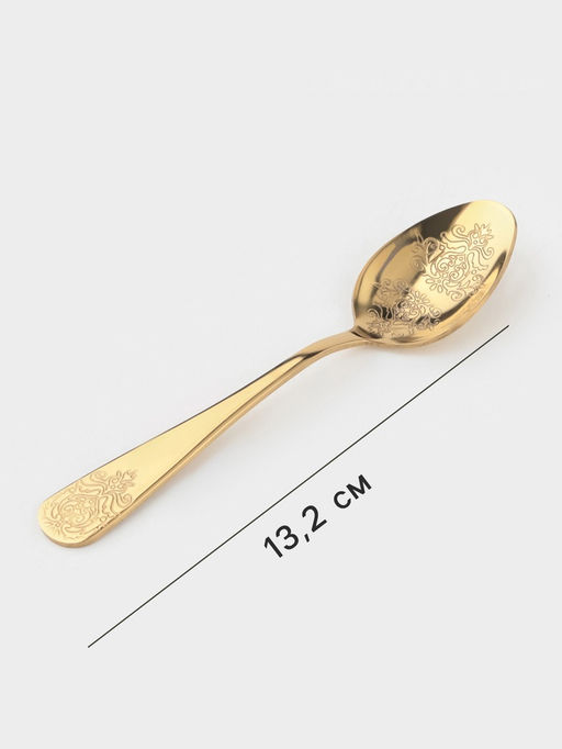 Набор столовых ложек Доляна Эмили, длина 20.5 см, 6 шт., нержавеющая сталь, золотистый фото 2