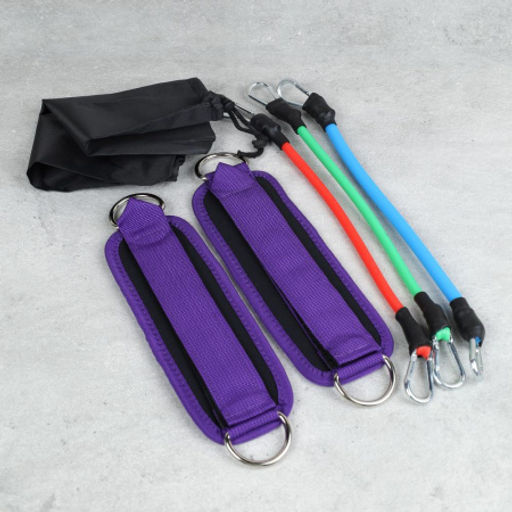 Набор для силовых упражнений Woohooo Tension / WES3-BV / манжеты+ эспандеры 4.5 кг, 9 кг, 13.6 + чехол / фиолетовый