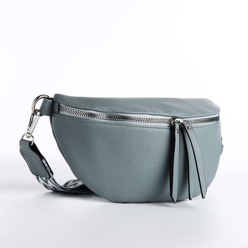 Сумка кросс-боди на молнии, цвет серо-голубой - Simaland фото 2