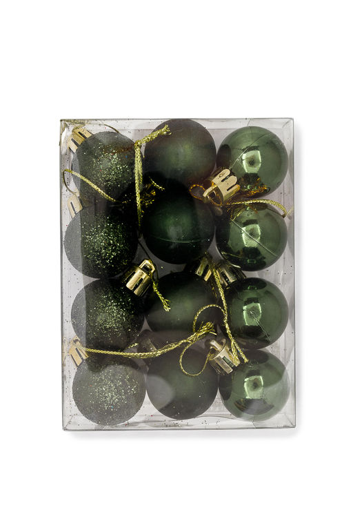 Набор новогодних шаров 3 см (12 шт) SF-7334, фисташковый №10 - Больше подарков фото 2