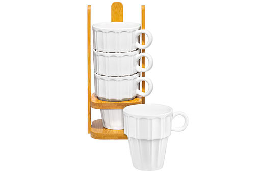 Набор 4 кружек 170 мл 10,5*8,5*21 см Ампир на бамбуковой подставке - Elan gallery фото 13