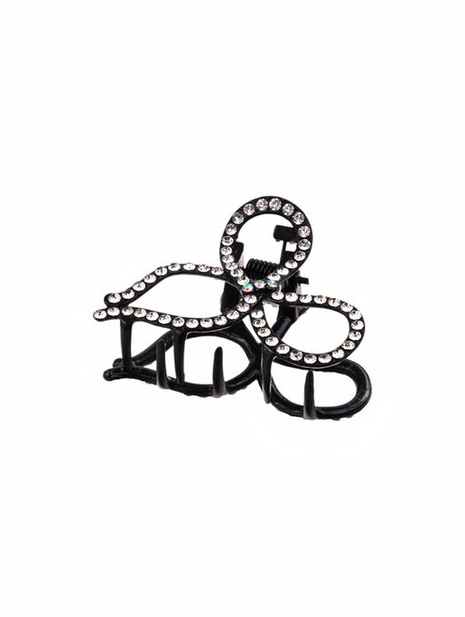 Цена за 6 шт. Крабик для волос «Джун», бант, 4.5 см, чёрный