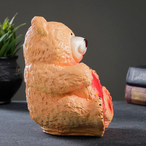 Копилка для денег Мишка с сердцем, гипс, 16.5?18.5 см