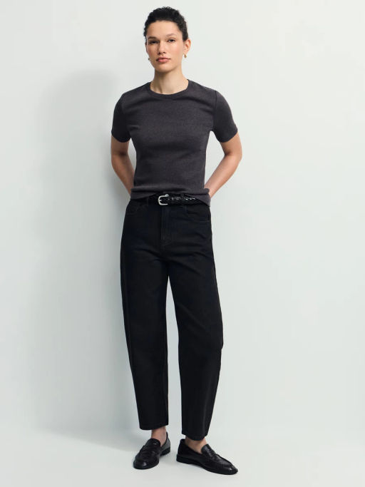 Базовая футболка в рубчик / Zarina  фото 2