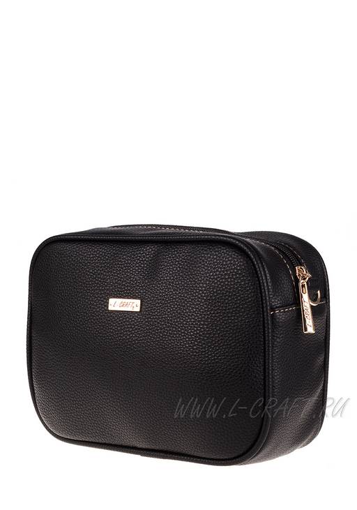Стильная черная сумочка из экокожи. Модель №1376 - L-craft фото 3