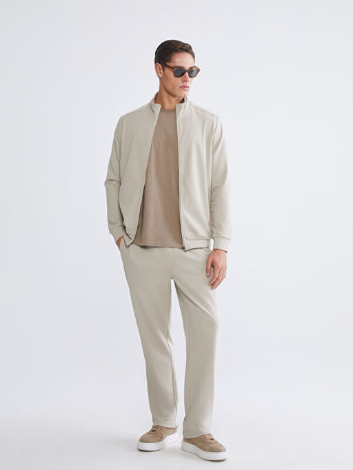 Dik Yaka Erkek Fermuarl? Sweatshirt