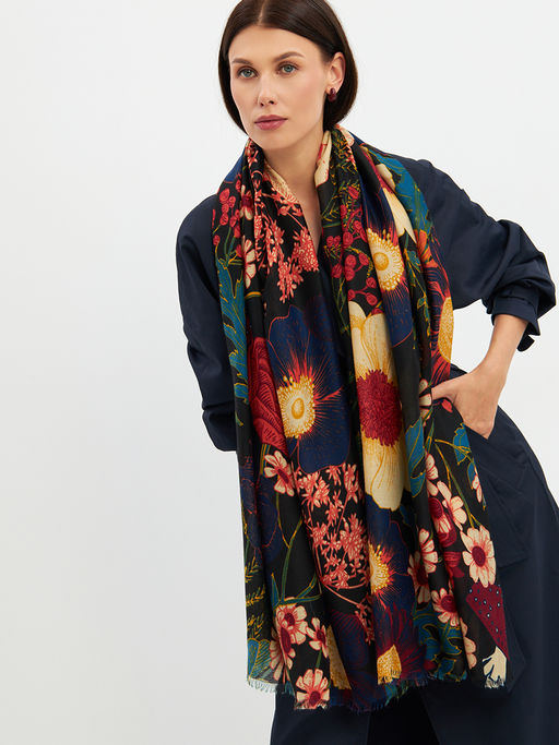 Большой, мягкий, тонкий и очень нежный двусторонний палантин с рисунком. - Tantino фото 19