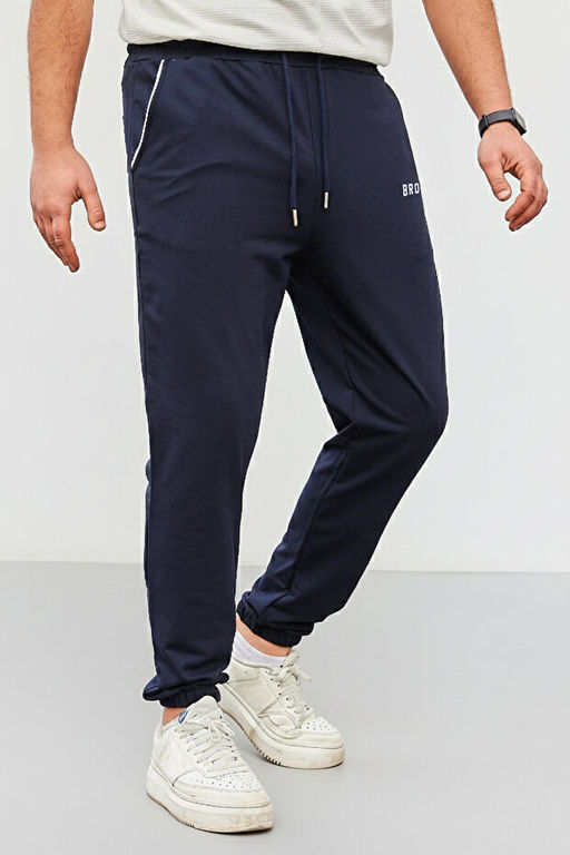 Lacivert Regular Fit Bask_l_ Biyeli Lastik Pa_a E_ofman Alt_ TMNSS22EA0121 - Trendyolmilla фото 2