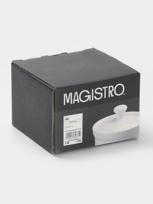 Сахарница Magistro Бланш, 250 мл, с крышкой, фарфор, белая  фото 4