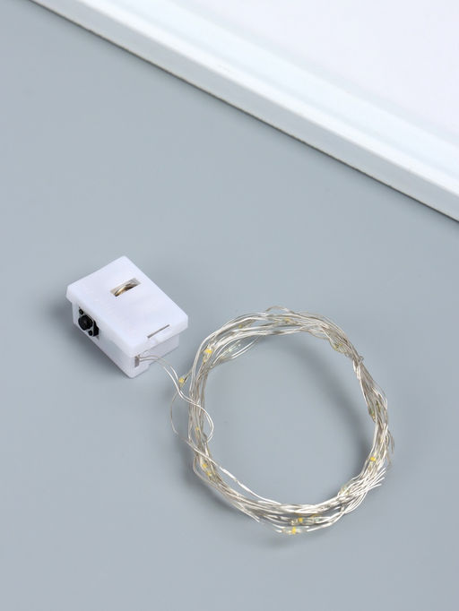 Нить светодиодная для сувениров, 20 диодов, дл. 2 м, от батареек 3×CR1130, набор 10 шт.