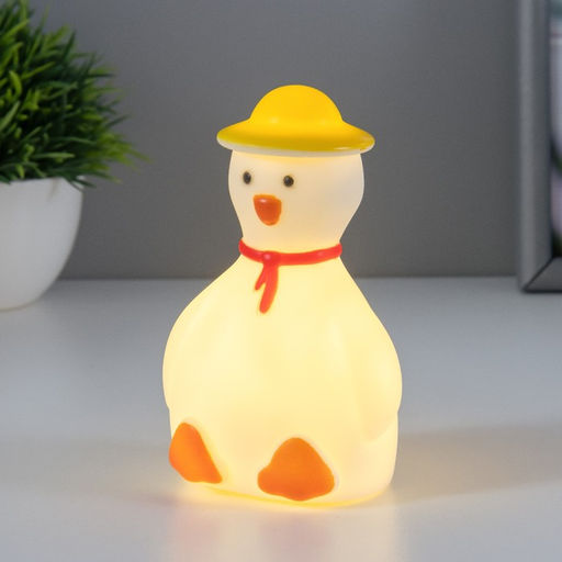 Фигурка светящаяся RISALUX «Кряква», LED-ночник, 1 Вт, 3×LR44, белый, 7×5×11.5 см