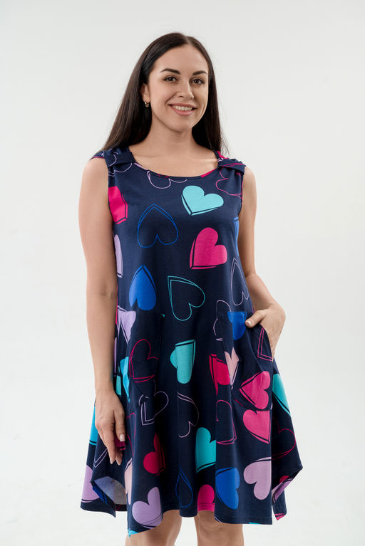 Платье женское из кулирки Кэтрин сердца макси - Амадэль фото 4