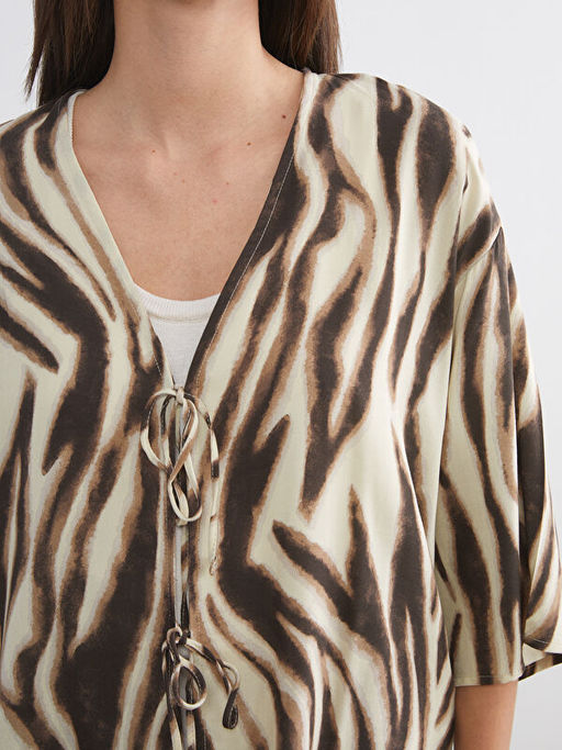 Leopar Desenli Oversize Kad?n Kimono