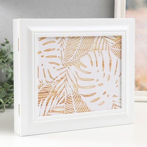 Ключница закрытая "Листья" 26,5х31,5 см Белый