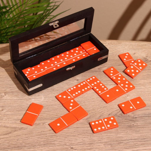 Игра настольная «Домино», в шкатулке, 20×7×4 см, дерево шишам