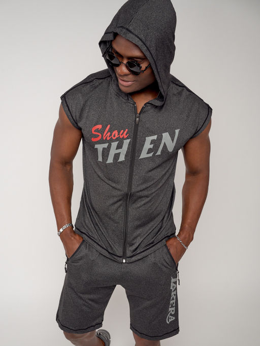 Спортивный костюм летний мужской темно-серого цвета 2264TC - FUYOUKAI фото 15