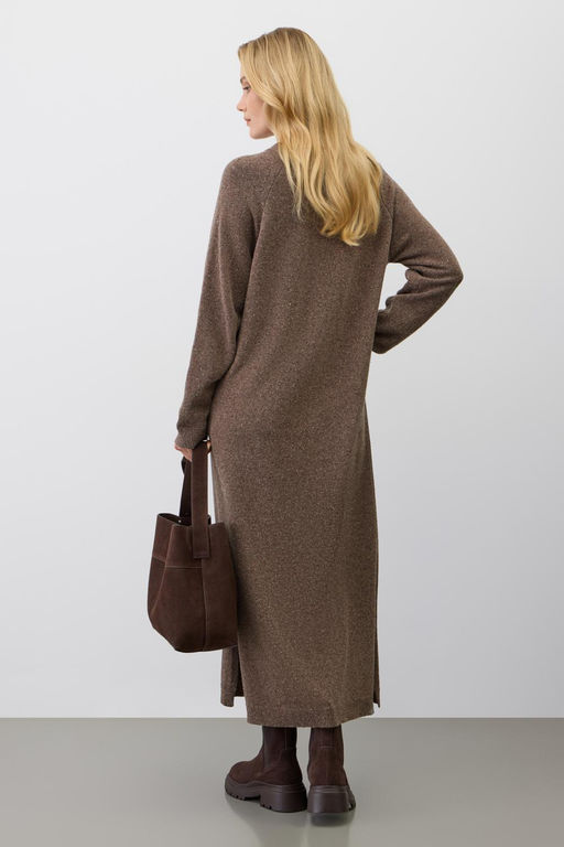 ЕВ 529/ш/коричневый меланж платье жен