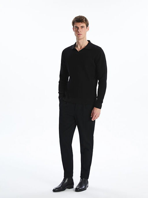 Polo Yaka Erkek Triko Kazak