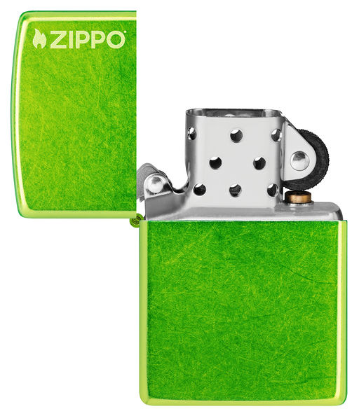Зажигалка ZIPPO Логотип с кислотным зеленым покрытием | Lurid 24513ZL  фото 4