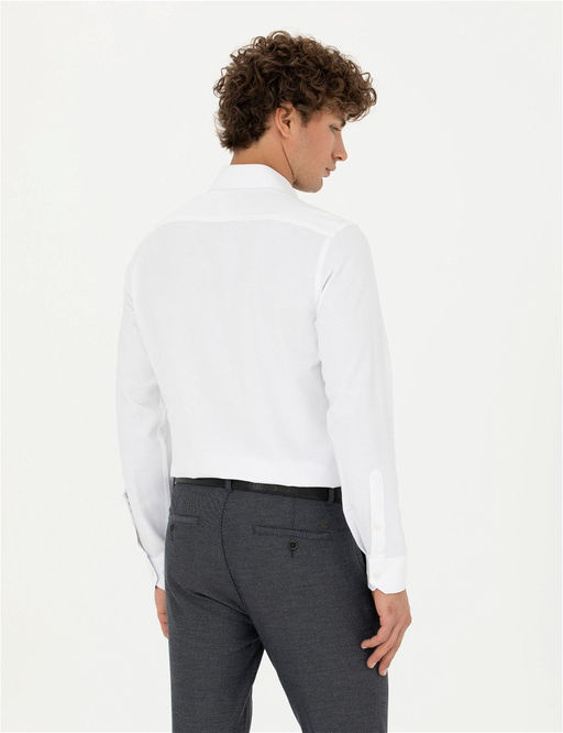 Beyaz Slim Fit Uzun Kollu G_mlek - Pierre cardin фото 5