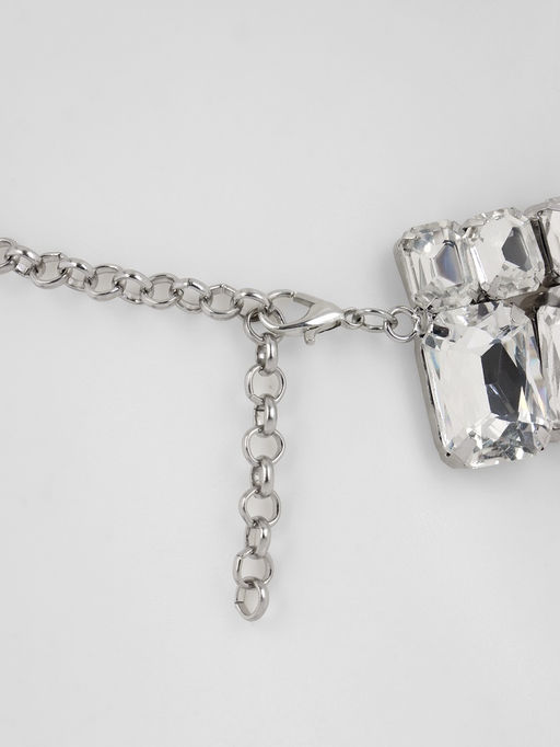 Чокер-колье Сияние дуэт, цвет белый в серебре, 36 см