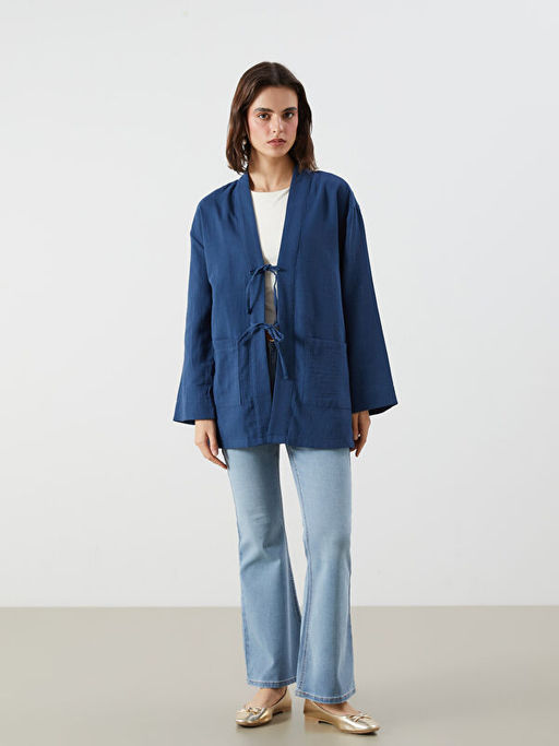 V Yaka Oversize M?slin Kad?n Kimono
