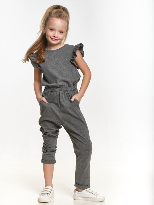 Комбинезон для девочки трикотажный UD 7005 графит - Mini maxi фото 3
