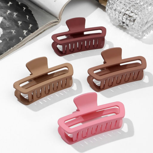 Цена за 12 шт. Крабик для волос «Матовый», прямой округление, 7.5 см, МИКС