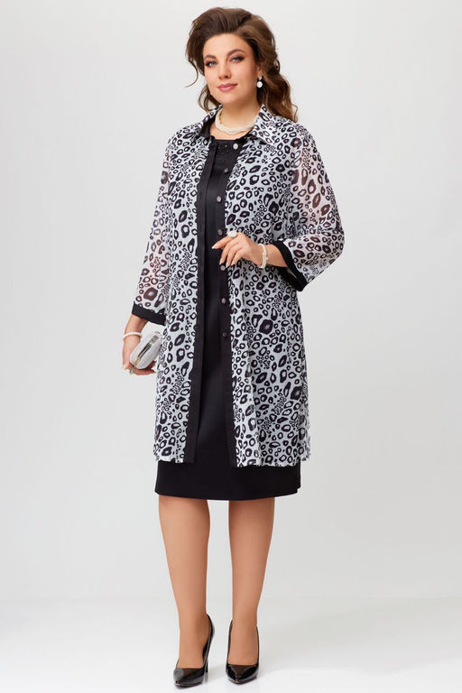 Кардиган FITA 20255 черно-белый