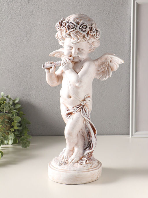 Фигура полистоун «Ангел играет на флейте», 43 см