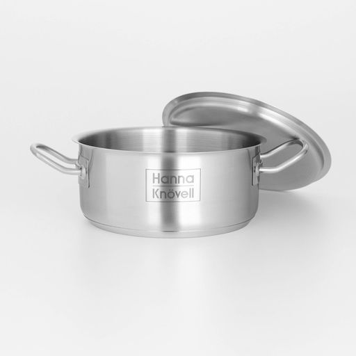 Кастрюля Hanna Knövell, 2 л, d=18 см, h=8 см, толщина стенки 0.6 мм, с крышкой, капсульное дно, индукция, нержавеющая сталь, хромированная