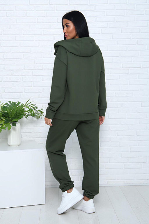 Костюм с брюками, футер с лайкрой 2-х нитка (00907, хаки)