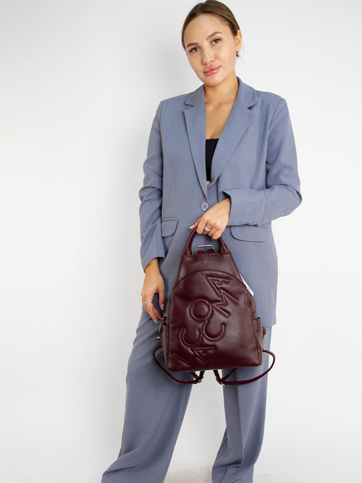 LACCOMA рюкзак Адель-24-L815-ежевичный эко кожа хлопок  фото 5