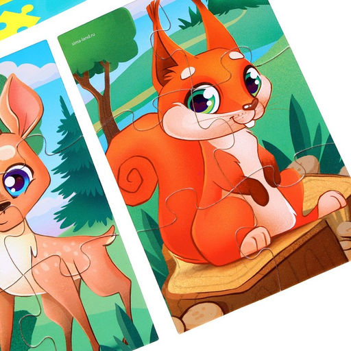 Пазлы Лесные зверята, 3 штуки - Лесная мастерская фото 4