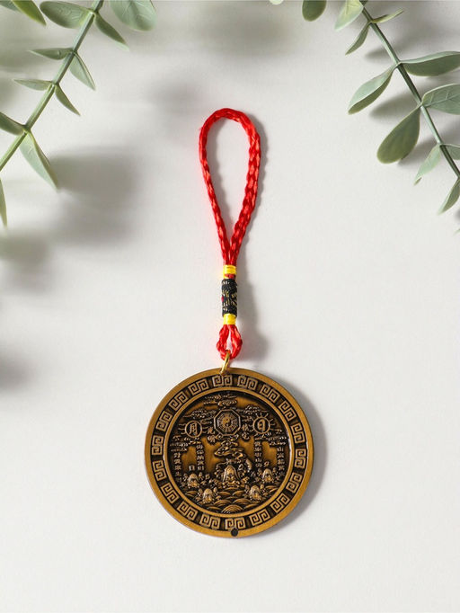 Цена за 2 шт. Подвеска металл, текстиль "Ба-гуа. Инь-ян, солнце и луна" 2 стороны 5,2х5,2х0,3 см