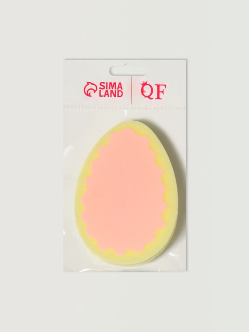 Губка для пилинга лица и тела, 11×8×2.5 см, розовая/голубая