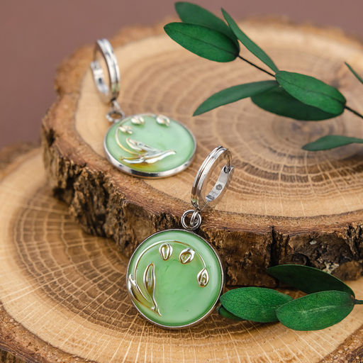 Серьги из муранского стекла SILVER FLOWER LS3570