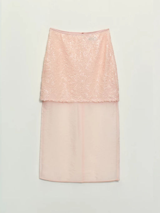 Двухслойная юбка миди с пайетками / Zarina