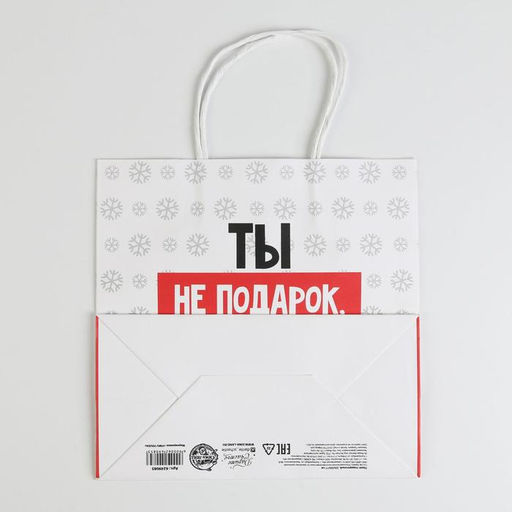 Пакет подарочный новогодний «Ты не подарок», 22 х 22 х 11 см