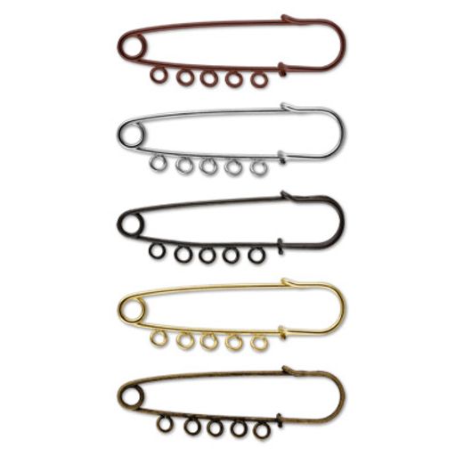 Zlatka Булавка для подвесок PO-065 6.5 см №03 под черный никель  фото 4