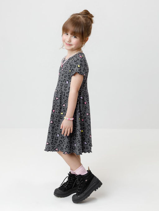 К 5793/серый,яр.леопардовые сердечки платье для дев