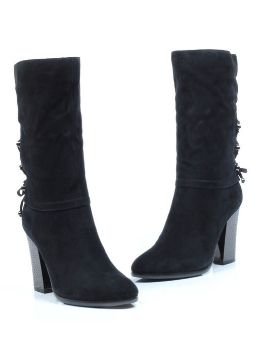 YF189-202M BLUE Полусапоги зимние женские (натуральная кожа, натуральный мех (еврозима))